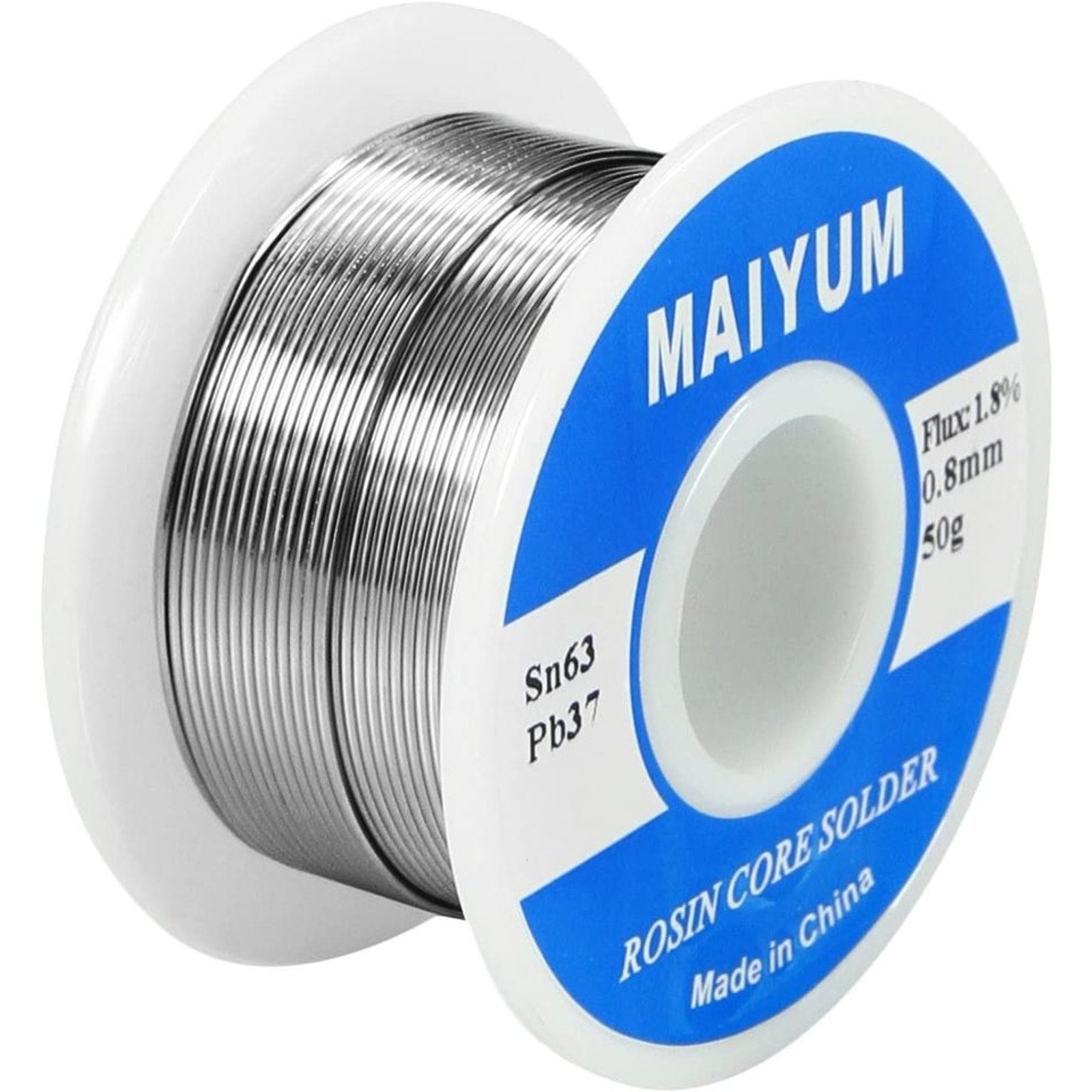 MAIYUM 63-37 Tin Lead Rosin Core Solder Wire for Electrical Soldering (0.8mm 50g)