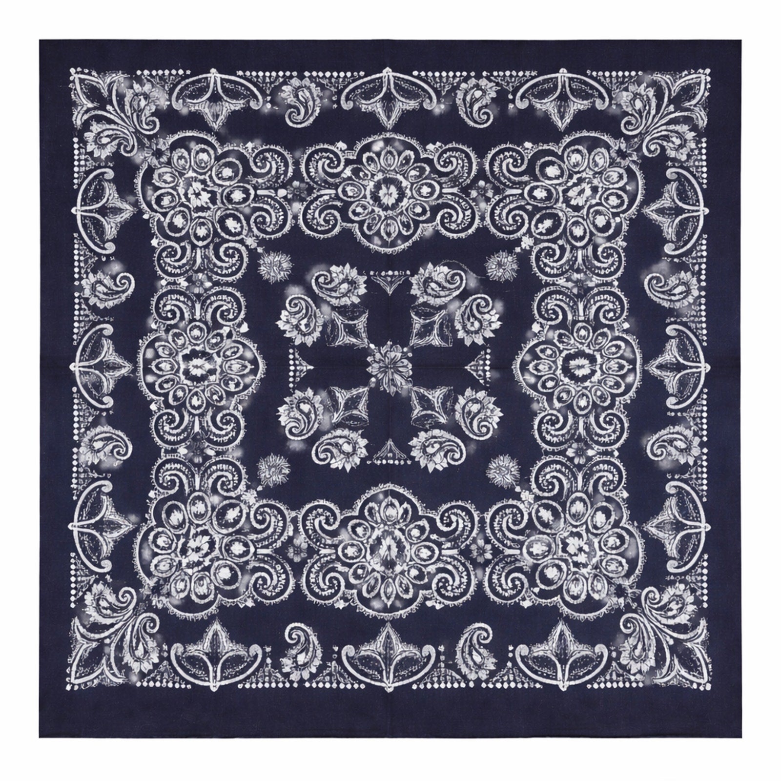 New - Black Stonewash Texas Paisley Bandana - 100% Cotton - 27x27"  - 1 Dozen