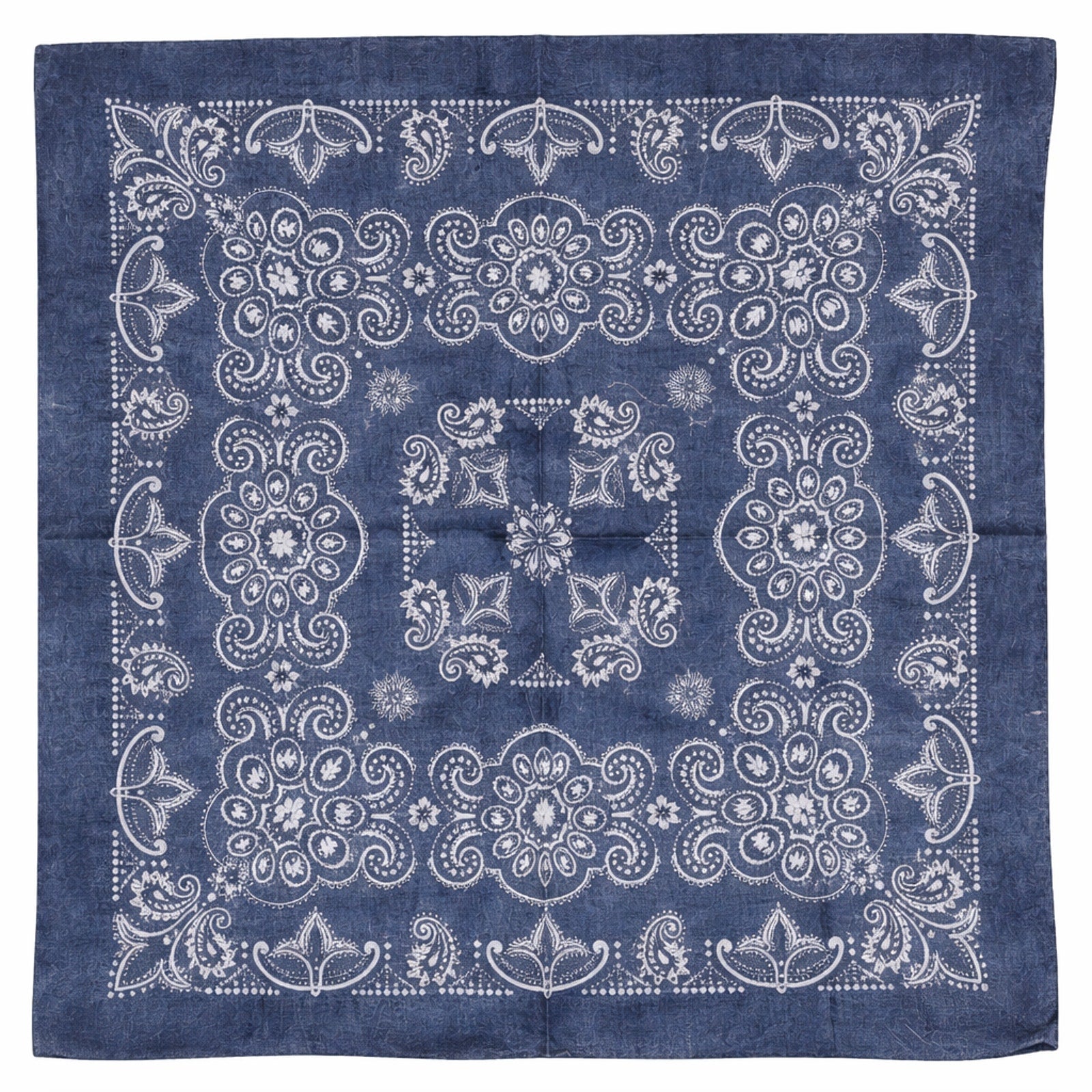 New - Navy Stonewash Texas Paisley Bandana - 100% Cotton - 27x27"  - 1 Dozen